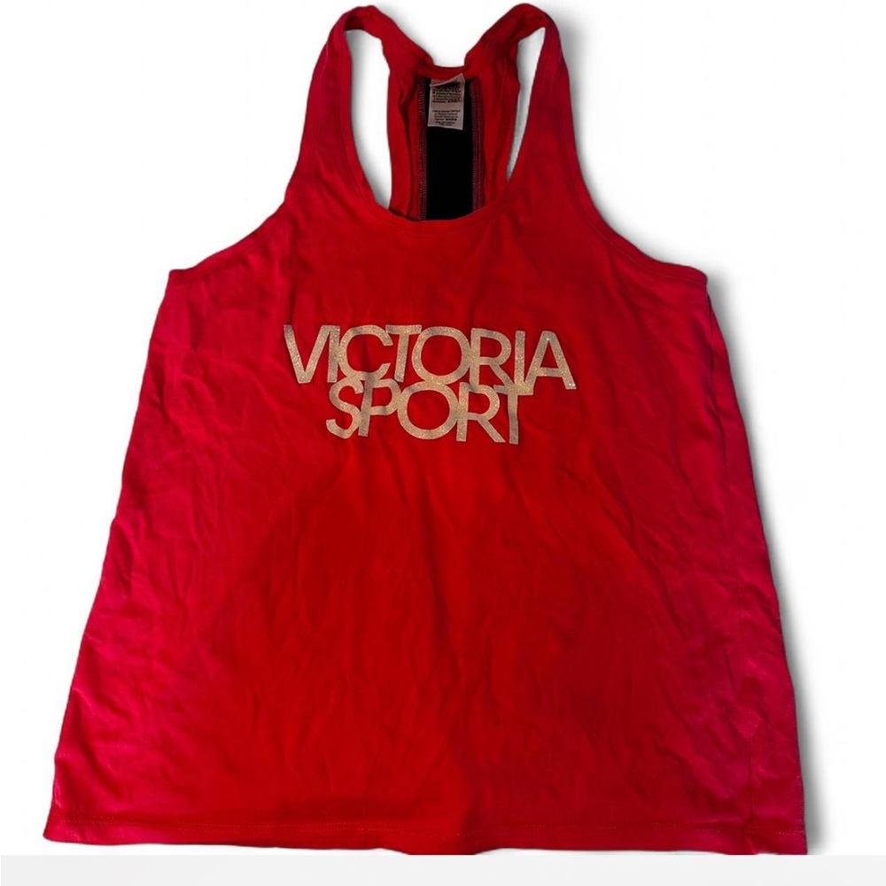 Vintage Victoria's Secret Sport red tank top shimmer workout tank size XS